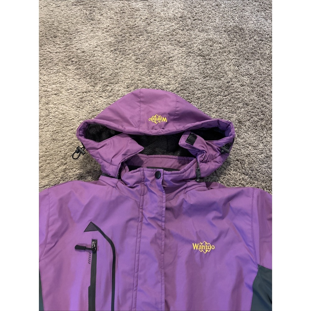 Wantdo Size Large Purple Womens Jacket‎ Ski Snow Skirt Hooded Purple Black Nice - Picture 5 of 12